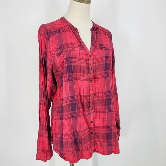 Maurices Tops - Plaid Flannel Button Down Shirt Red Maurices 0X